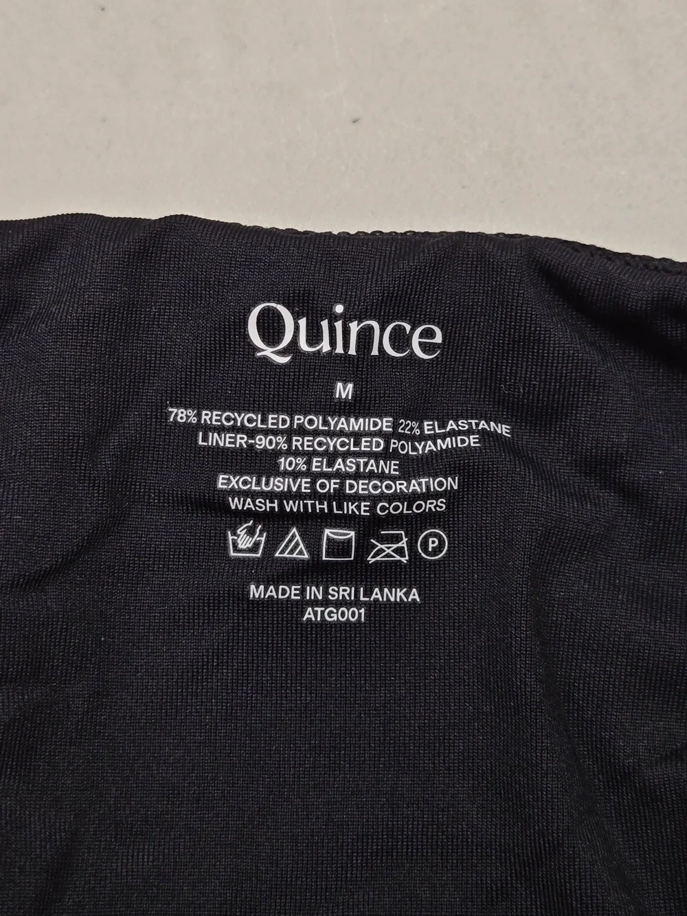 QUINCE Italian Cami One-Piece Swimsuit Medium Black 0020